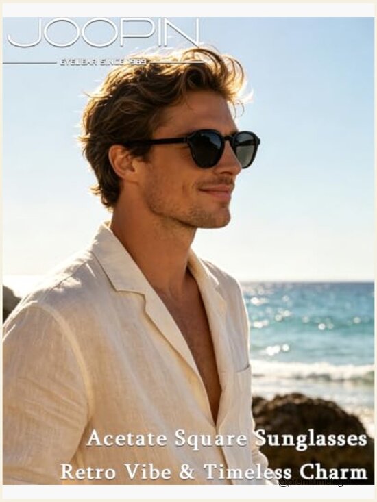 Polarized Square Acetate Sunglasses UV Protection Retro Keyhole Shades Unisex main image 5